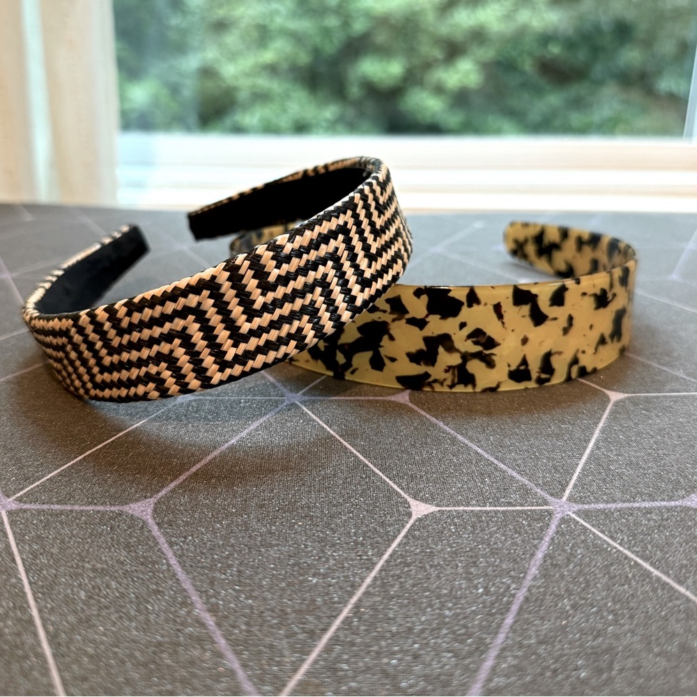 BUNDLE OF 2️⃣ - Patterned Headbands - Black/White and Tortoise